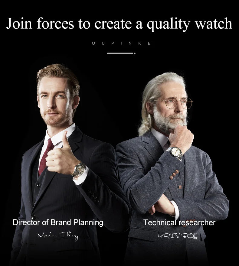 OUPINKE Tungsten Steel Strip Men's Watches Fully Transparent Dial Automatic Mechanical Watch Waterproof Sapphire Mirror Surface