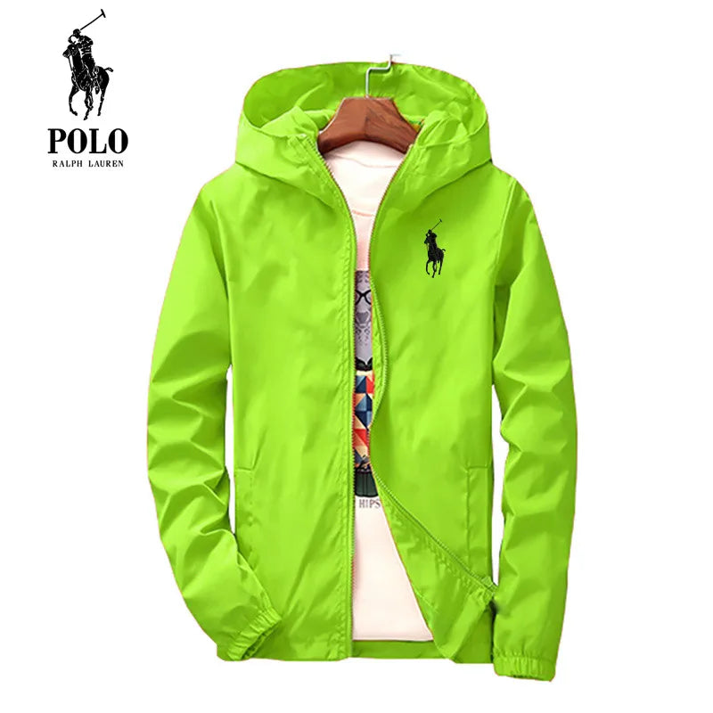 Polo Ralph Lauren Summer Waterproof Hiking Jacket, Men's Fishing, Hooded, Gym, Sports, Running Jacket, Outdoor, Sun Protection
