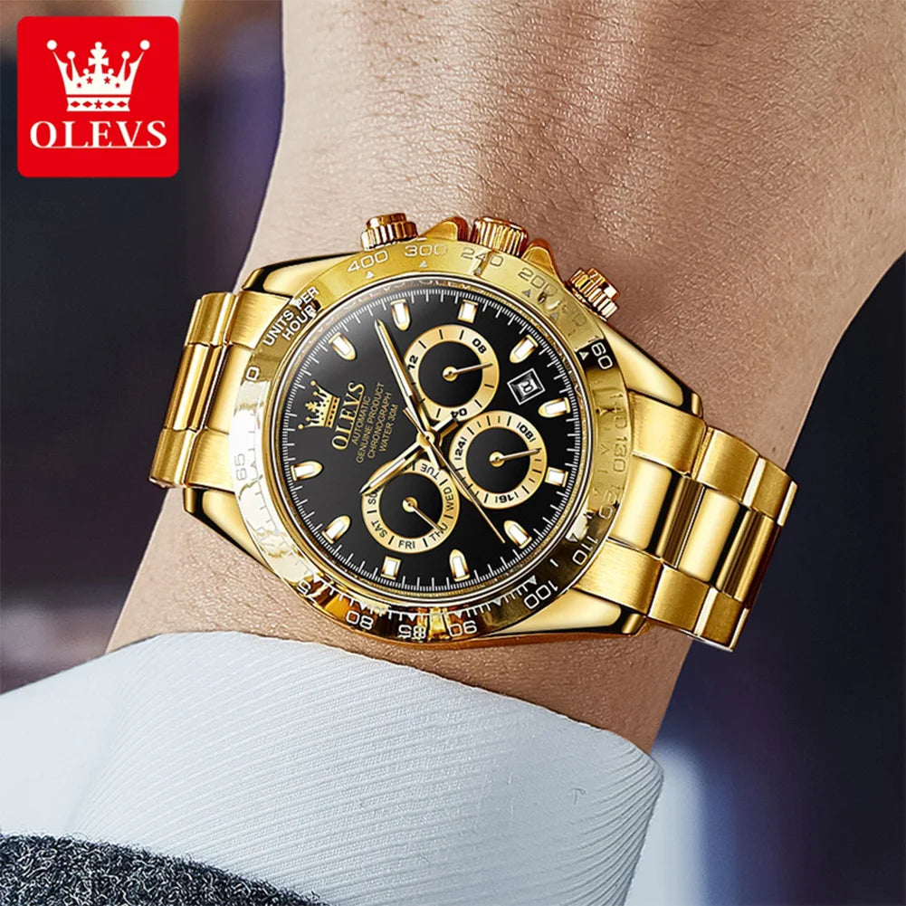 OLEVS 6638 Men Watch Brand Mechanical Movement Automatic Watch Men Luxury Waterproof Calendar Timing Code Original Men Watch