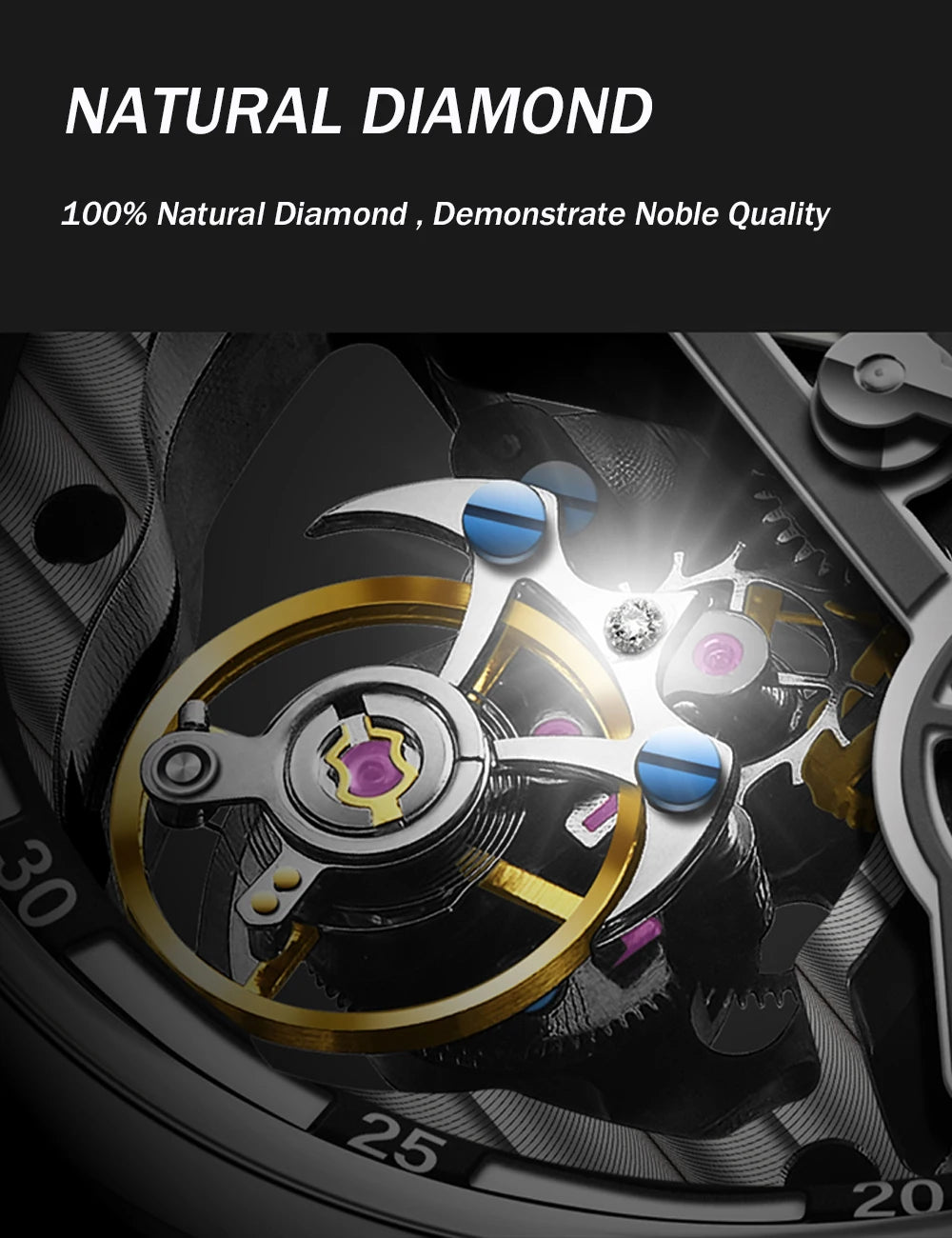 AESOP Flying Tourbillon Watch for Men Skeleton Automatic Tourbillon Movement Mechanical Wrist Watches Mens Fashion Sapphire New