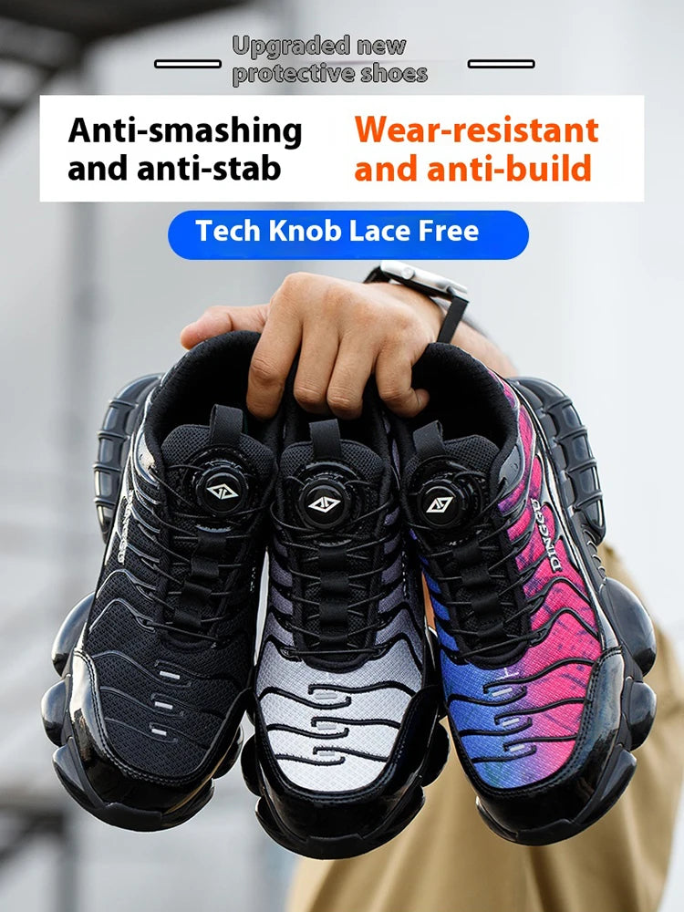 Safety Shoes Men Anti-smash Anti-puncture Steel Toe Work