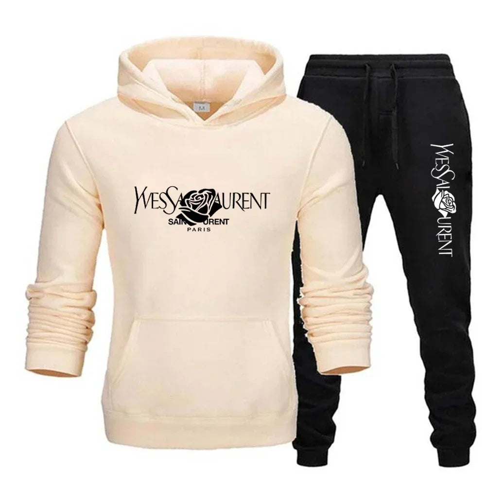 2025 Men's Casual Sports Suit with Hoodie and Sweatpants for Autumn and Winter Outdoor Sports Fashion Men's Clothing.
