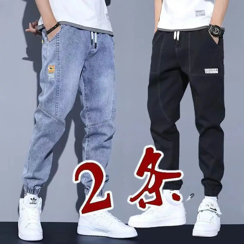 Loose Fit Men's Denim Jeans Casual Workwear Harlan Pants Trousers Harajuku Sle Cotton Polyester Blend Wear Resistant