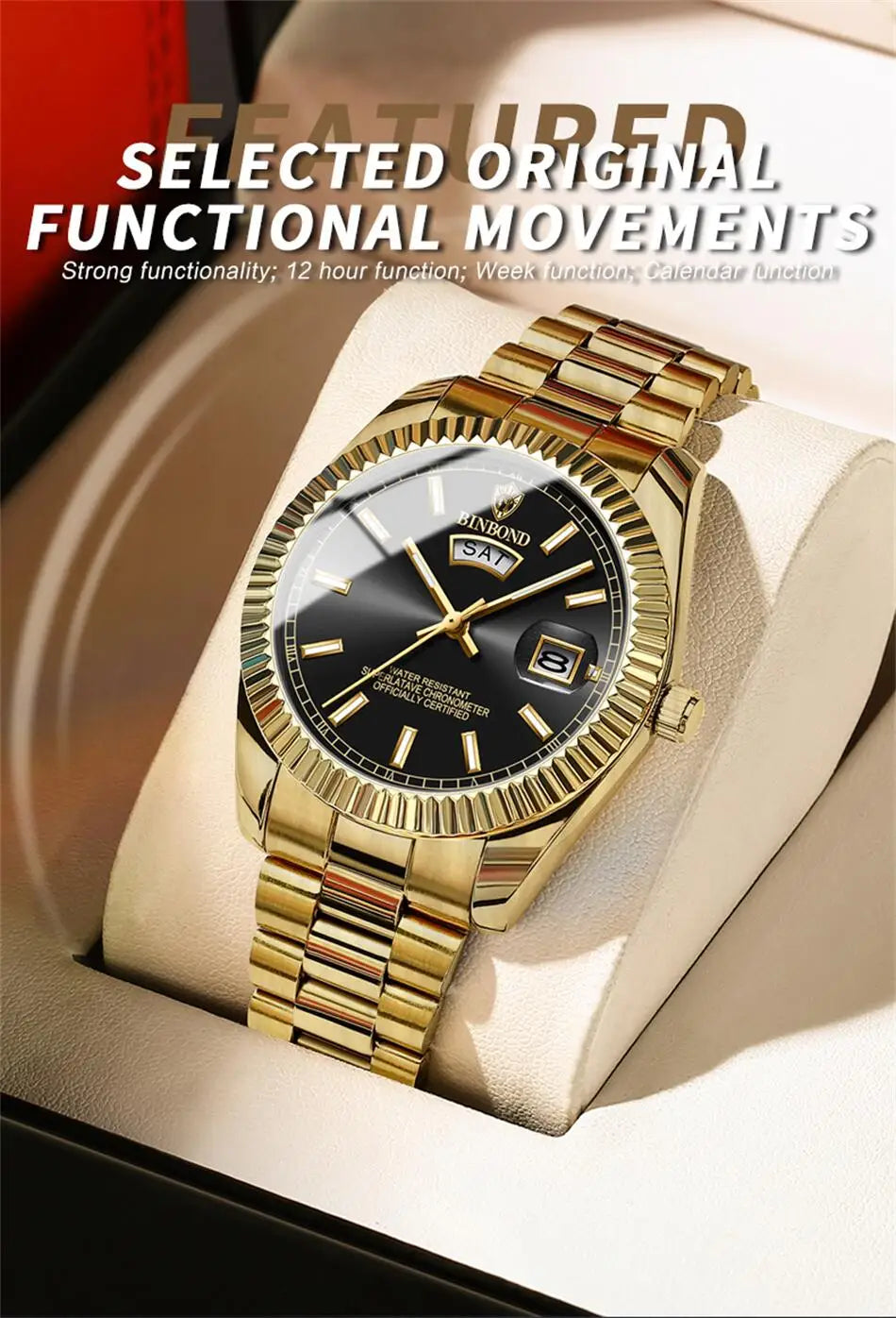 2025 New Men Business Watches Fashion Arabic Dial Steel Band Male's Luminous Waterproof Quartz Watch Set(Gift box regulator Box）