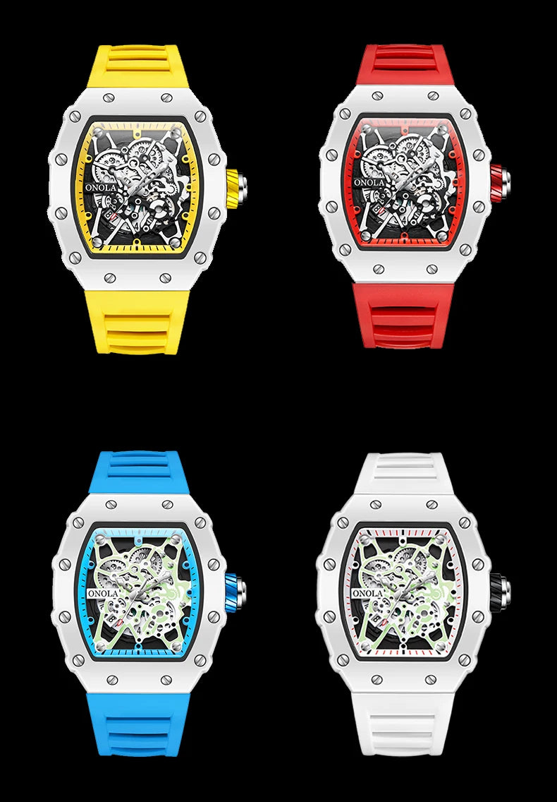 TOP Hot Selling Men Watch Fashion Brand ONOLA Quartz Silicone Tape Watches men Clock