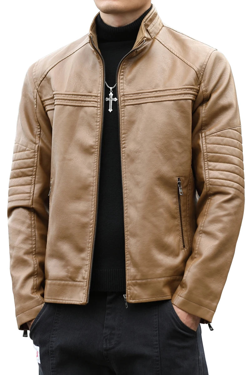 High Quality Vintage Style Leather Jacket Mens Cowhide Clothes Winter New Biker Fashion Jackets Men Leather Slim Coats men
