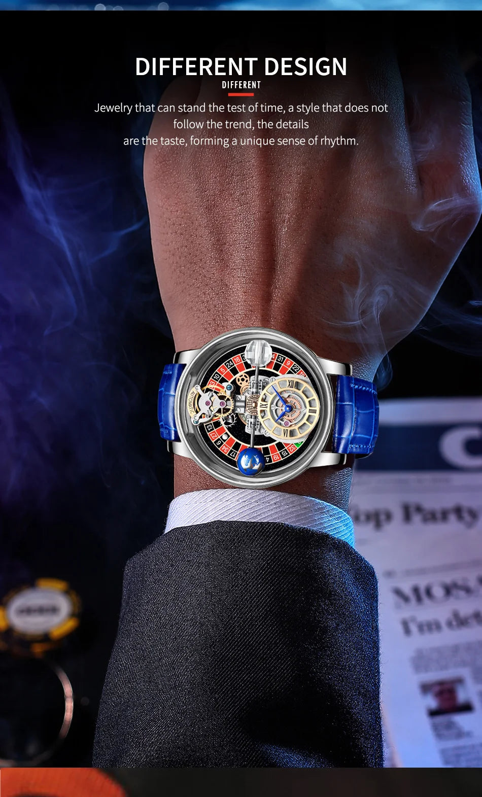 2024 PINDU DESIGN Men Watches Top Brands Luxury Celestial Series Roulette Creative Watch Quartz Wristwatch Montre Homme