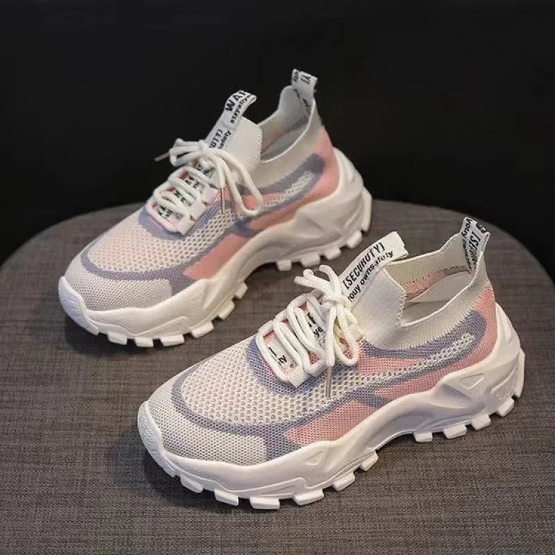 2025 Spring New Ultra-light Running Shoes Sports Women's Shoes Mesh Non-slip Breathable Soft-soled Lightweight Casual Shoes