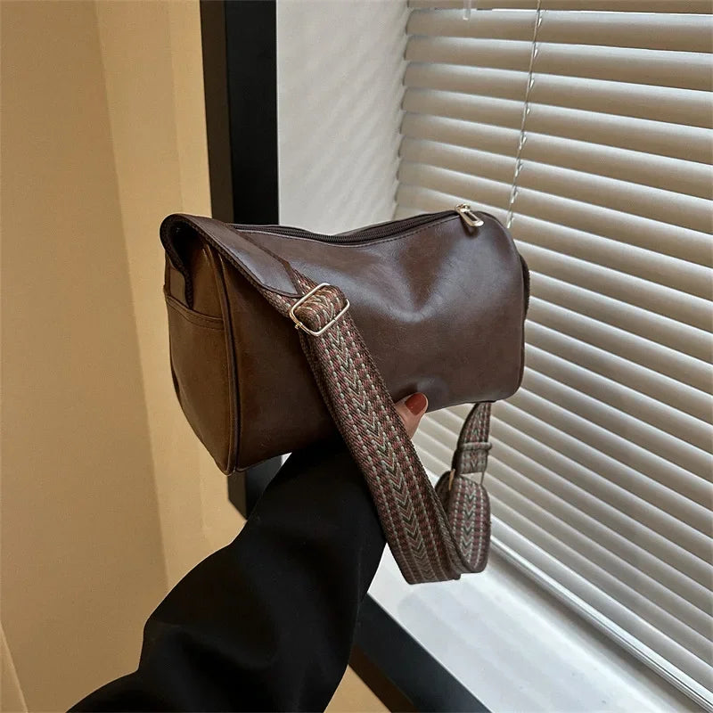 Leather Boston Women Small Handbag