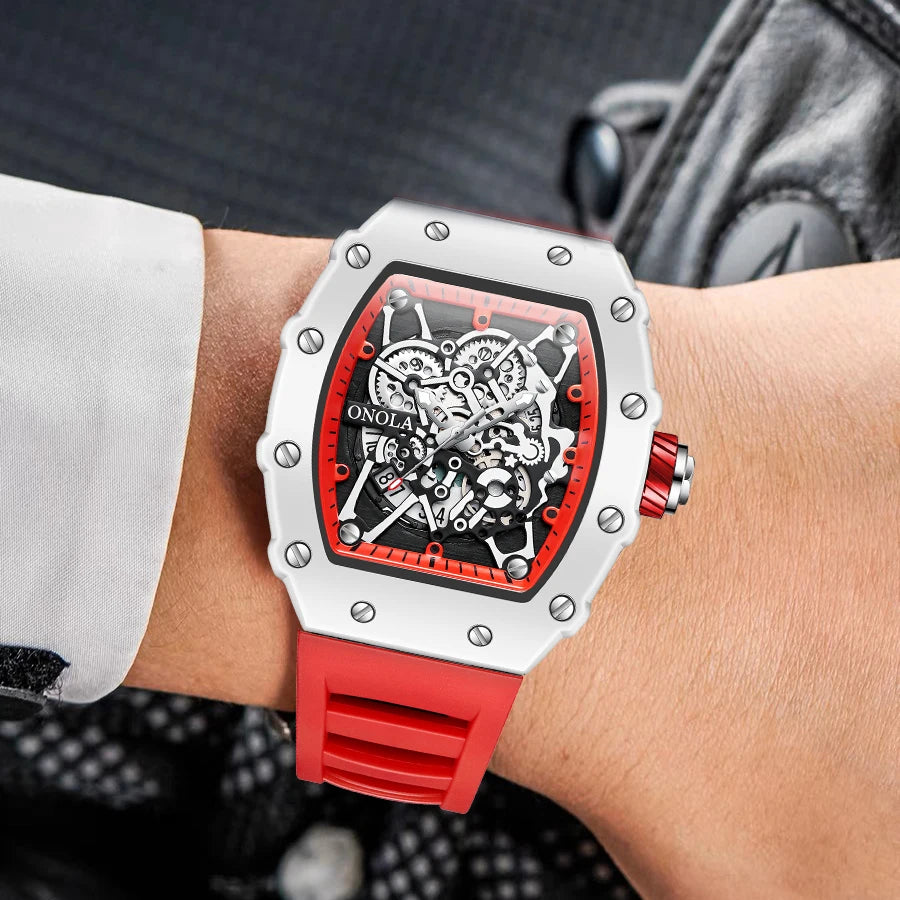 TOP Hot Selling Men Watch Fashion Brand ONOLA Quartz Silicone Tape Watches men Clock