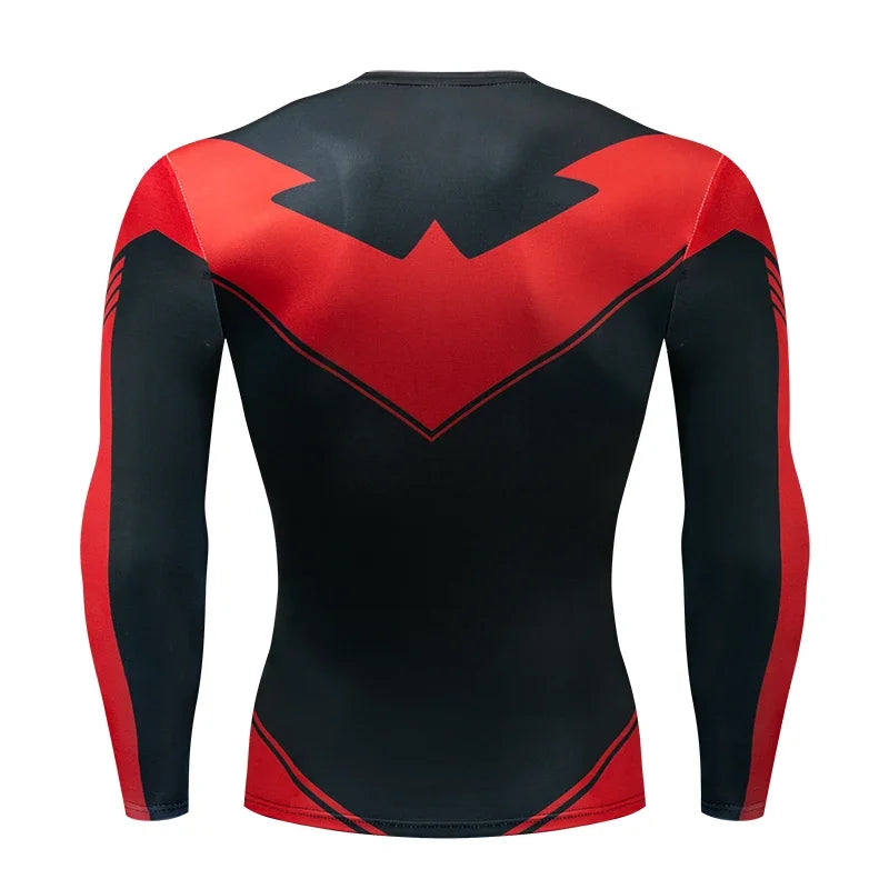 3D Nightwing Men T Shirt Running Quick-Dry Shirts Men Compression T-Shirts Sportswear Gym Rash Guard Boxing Training Sports Tops