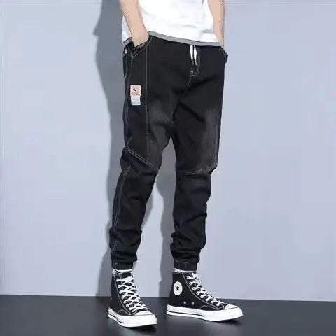 Loose Fit Men's Denim Jeans Casual Workwear Harlan Pants Trousers Harajuku Sle Cotton Polyester Blend Wear Resistant