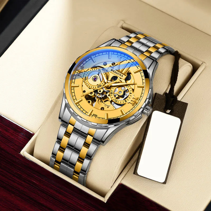 New Fully Automatic Mechanical Watch Men's Hollow Luminous Waterproof Fashion Watch High-end Business Multi-function Watches