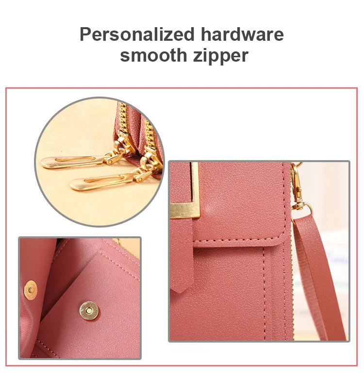 Soft Leather Wallets Hand Purses Crossbody Bags for Women