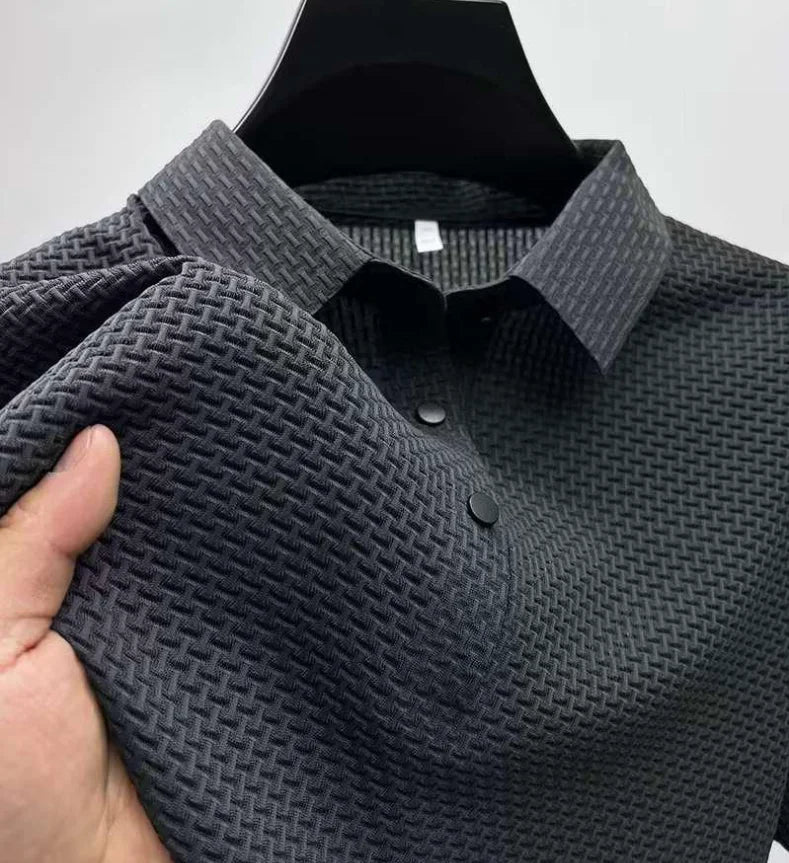 Cool POLO Shirt for men casual wear lapel button-down solid color men's vintage shirt S-2XL