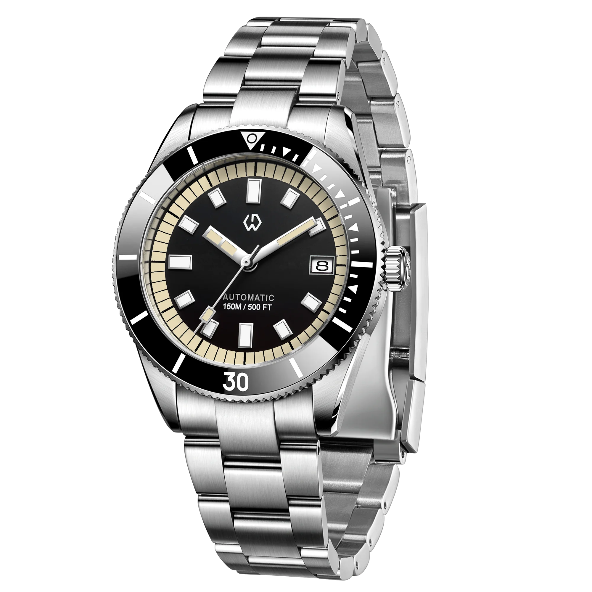WISHDOIT New Watch Men's Automatic Super Luminous Bezel Mechanical Watch Japan NH35 150 Waterproof Diving Production
