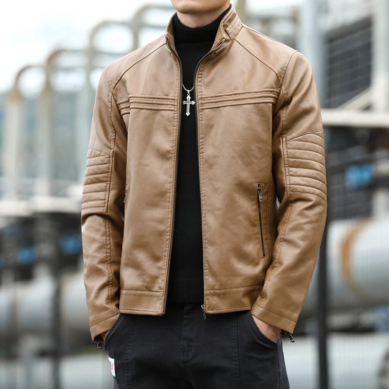 High Quality Vintage Style Leather Jacket Mens Cowhide Clothes Winter New Biker Fashion Jackets Men Leather Slim Coats men
