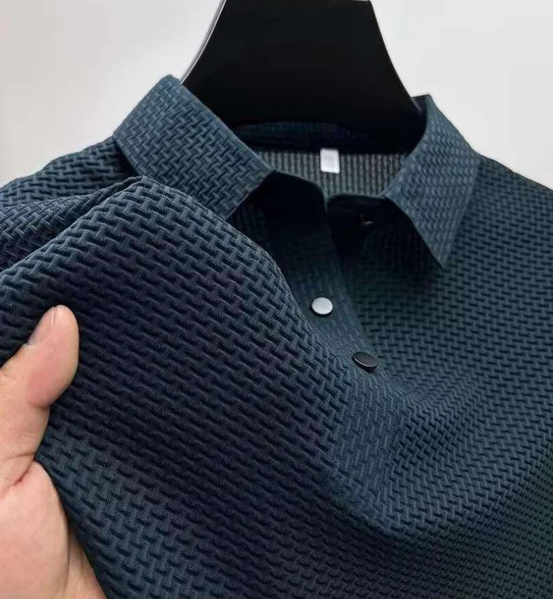 Cool POLO Shirt for men casual wear lapel button-down solid color men's vintage shirt S-2XL