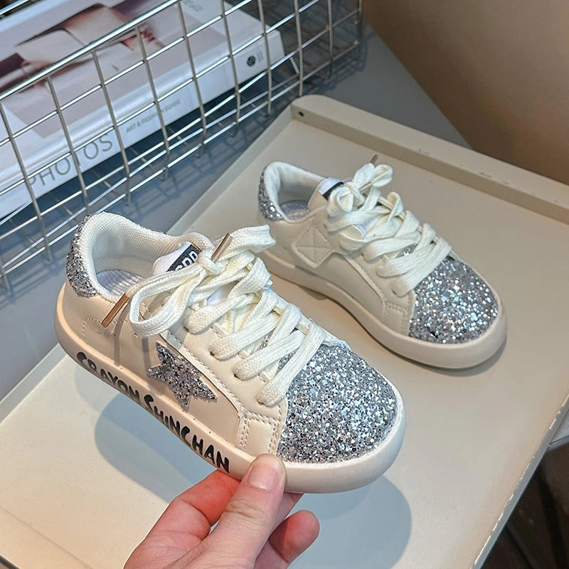 Sports Shoes for Kids Spring Fall New Boys Girls Sports Shoes Casual Board Shoes Leather Soft Soled Small White Shoes for Kids