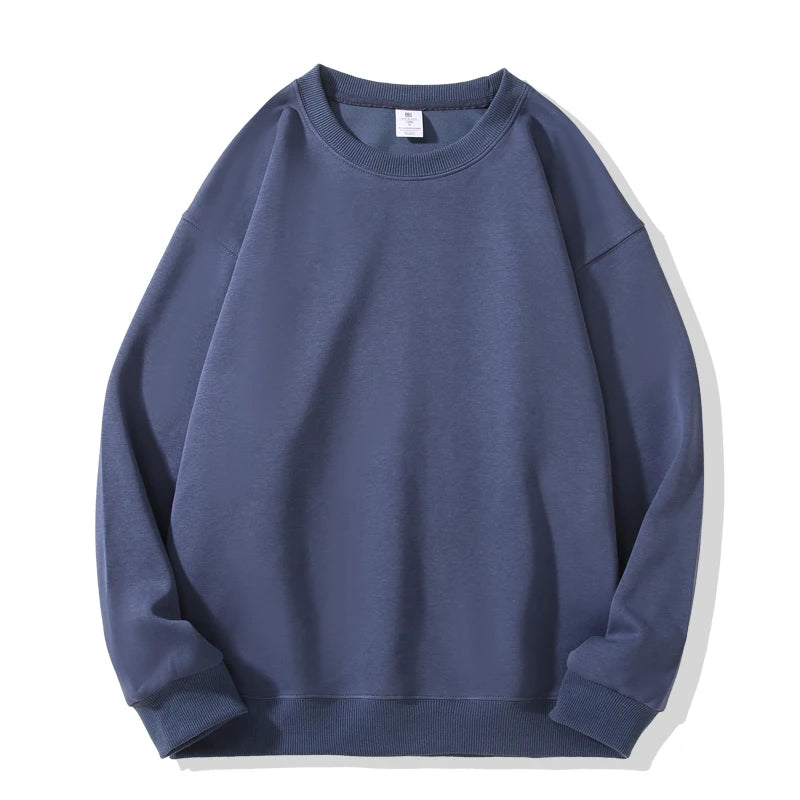 New Heavy Fabric Men/Women Simple Style Sweatshirts Fashion Soild Color O Neck Loose Hoodies Autumn Casual Pullover Tops