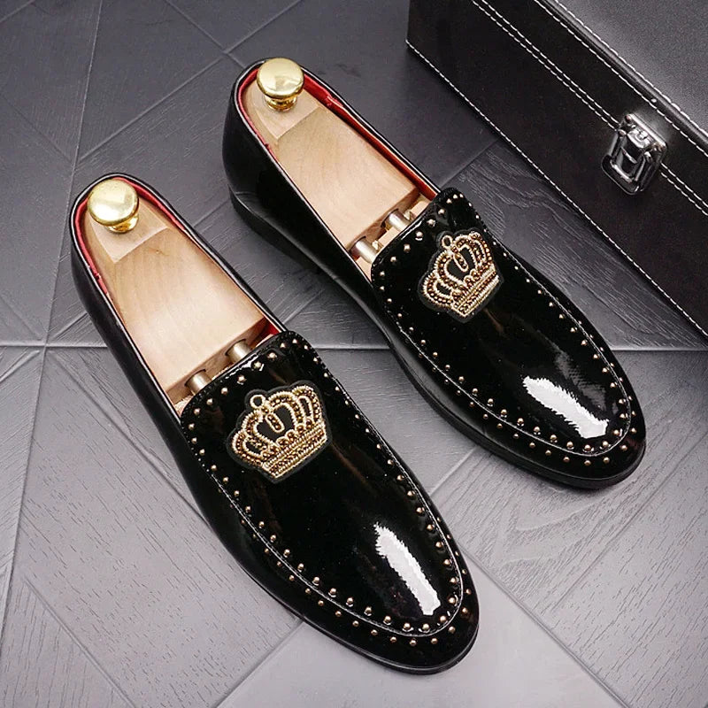 Luxury Men Casual Shoes Patent Leather