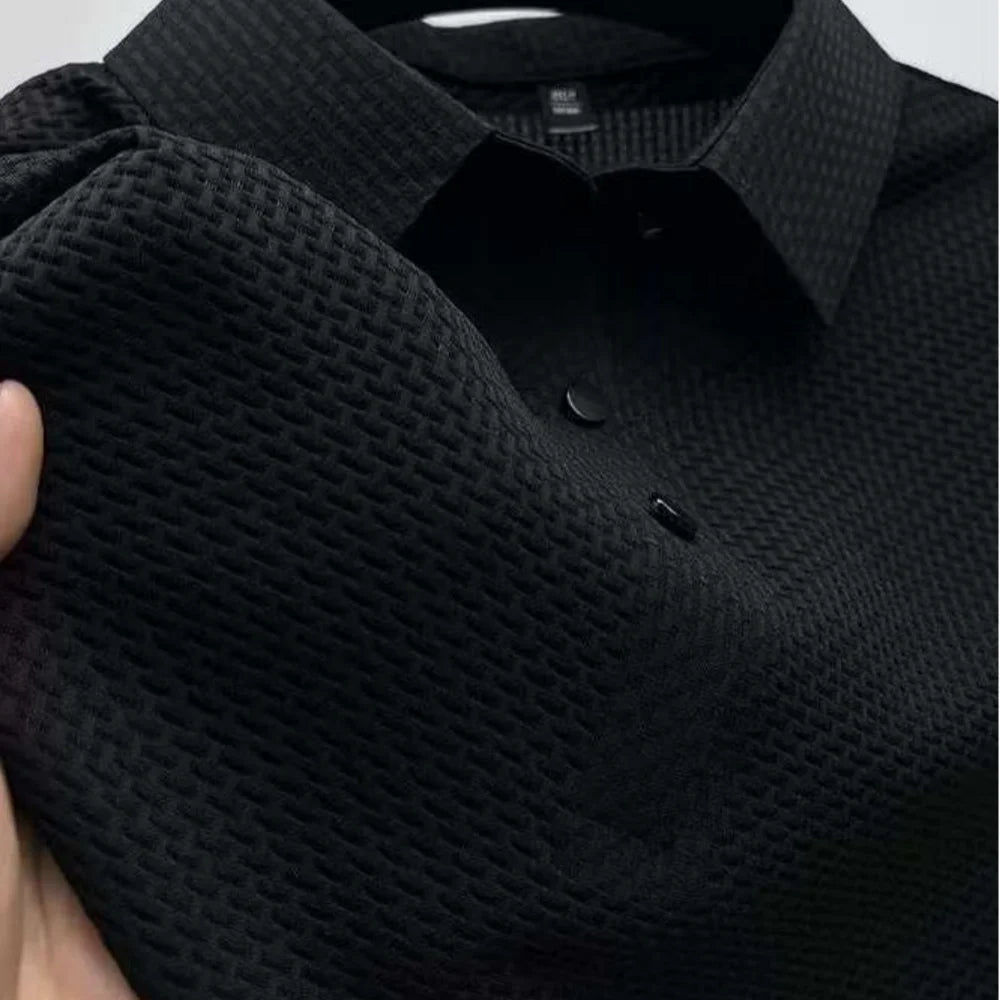 Cool POLO Shirt for men casual wear lapel button-down solid color men's vintage shirt S-2XL