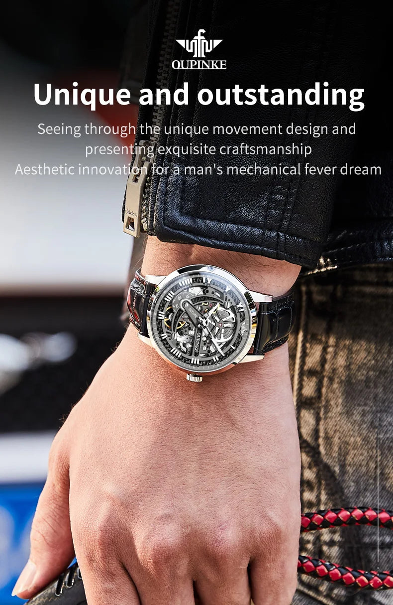 OUPINKE Great Price Reduction Luxury Brand Men Watch Gold Fully Automatic Mechanical Watch Waterproof Luminous Original Watch