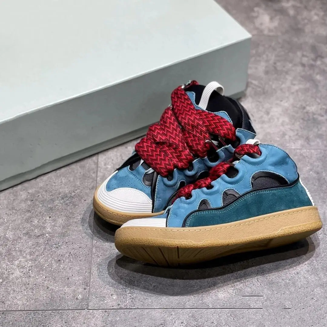 2025 New Men's Women's sports shoes Casual Shoes Splicing color design Thick tongue Colorful shoelace Matching fashion Shoes