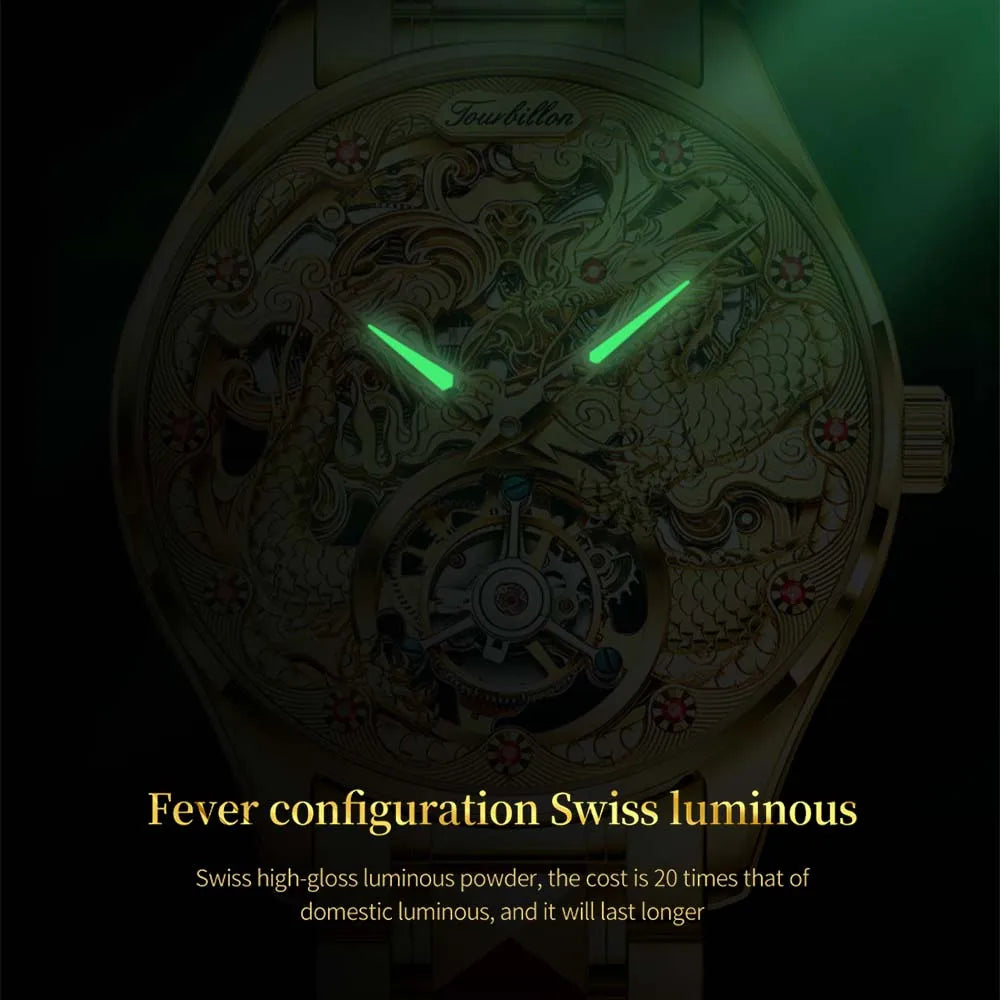 OUPINKE Original Genuine Watch Luxury Tourbillon Mechanical Business Men's Watch Automatic Mechanical Fashion Wristwatch Clock