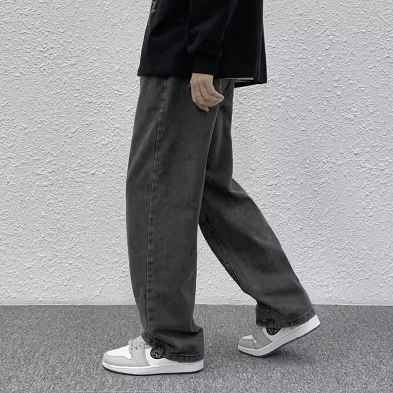 2025 Men Baggy Casual Jeans Male High Street Straight Leg Denim Pants American Classic Retro Summer Casual Long Trousers