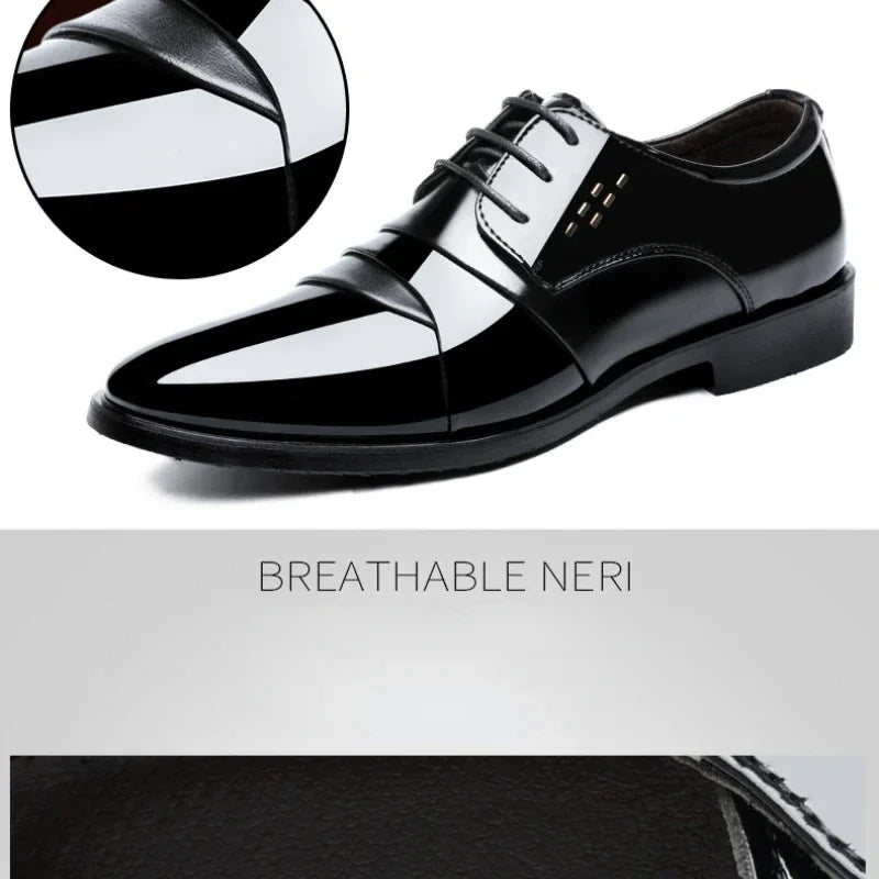 Business Dress Men Shoes Luxury Mens Dress Shoes Patent Leather Oxford Shoes for Men Oxfords Footwear High Quality Leather