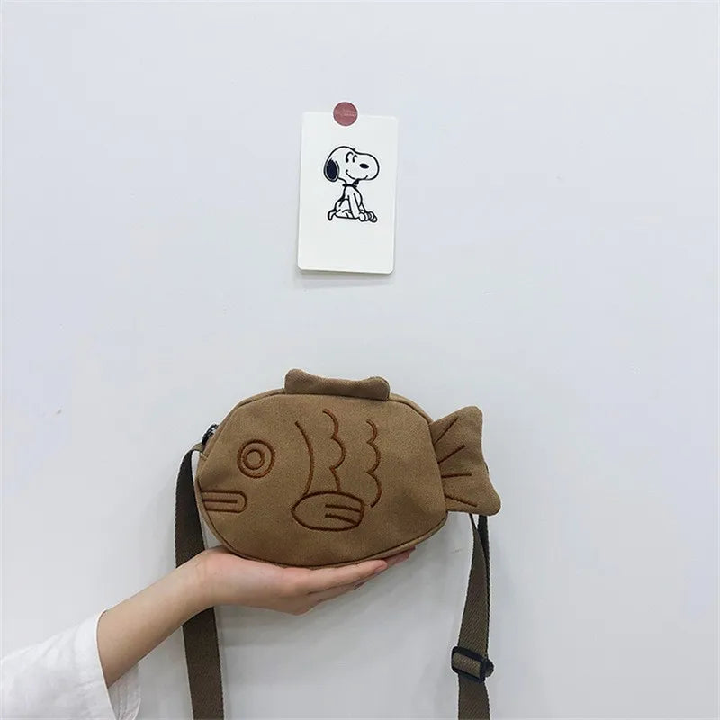Fish Shape Canvas Messenger Bag