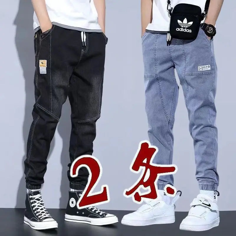 Loose Fit Men's Denim Jeans Casual Workwear Harlan Pants Trousers Harajuku Sle Cotton Polyester Blend Wear Resistant