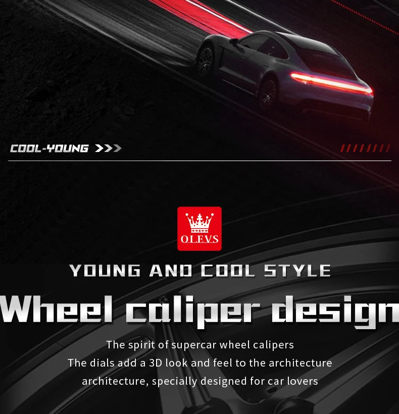 OLEVS Men Watches Waterproof Rotary Sport Car Rim Man Luxury Watch High Quality Fashion Stainless Steel Quartz Men's Watches