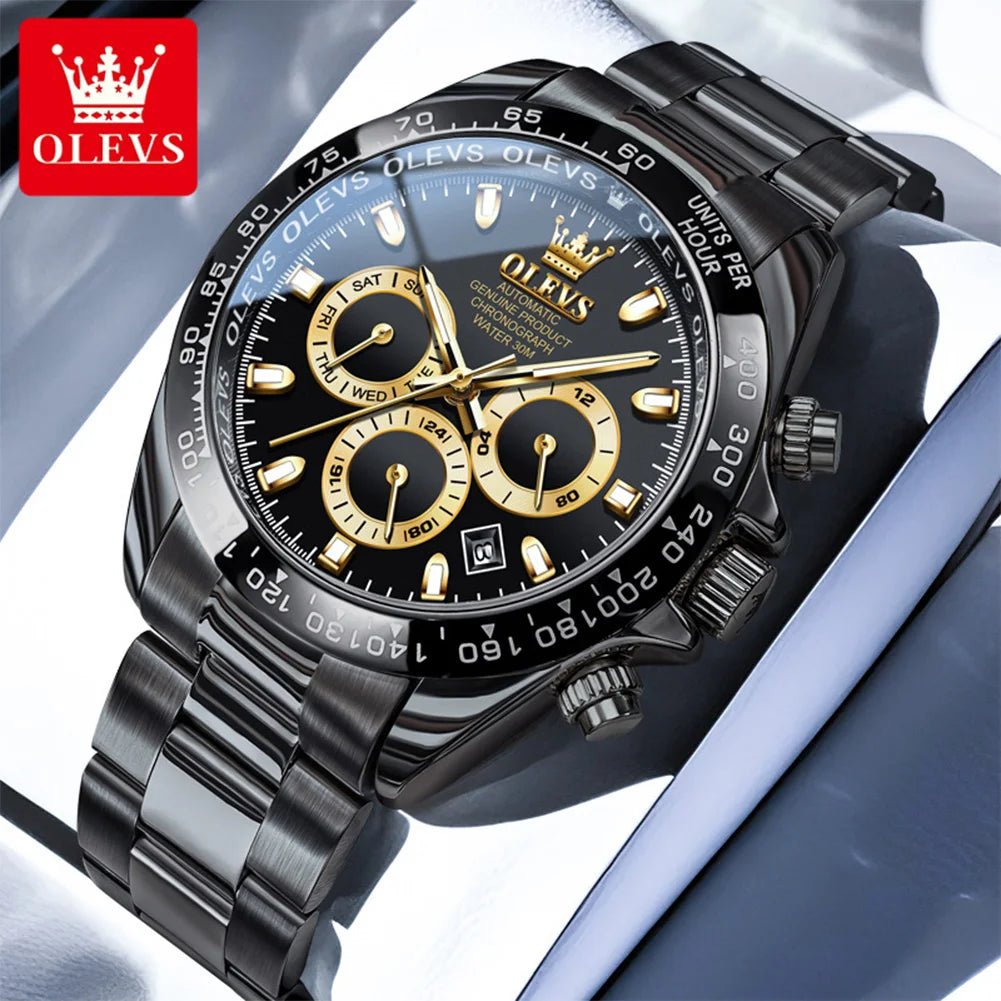 OLEVS 6638 Men Watch Brand Mechanical Movement Automatic Watch Men Luxury Waterproof Calendar Timing Code Original Men Watch