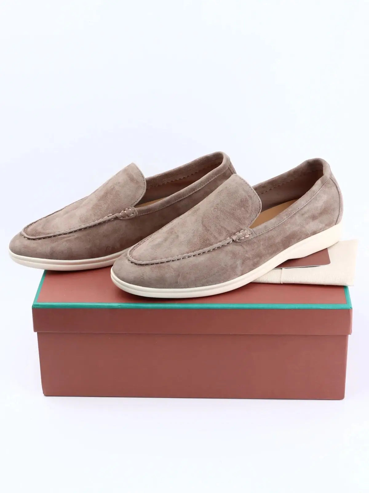 Not Logo Summer Suede Leather Women Loafers Men Flat Shoes Round Toe Slip-on Causal Moccasin Comfortable Mules Lazy Women Shoes