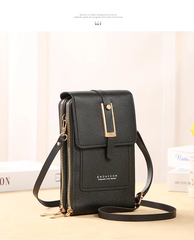 Soft Leather Wallets Hand Purses Crossbody Bags for Women