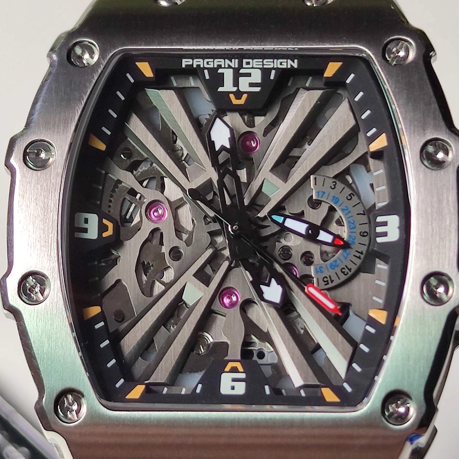 PAGANI DESIGN New VH65 Watch For Men Skeleton Quartz Wristwatch Sapphire Glass Silicone Original Luxury Men Watch Gift With Box