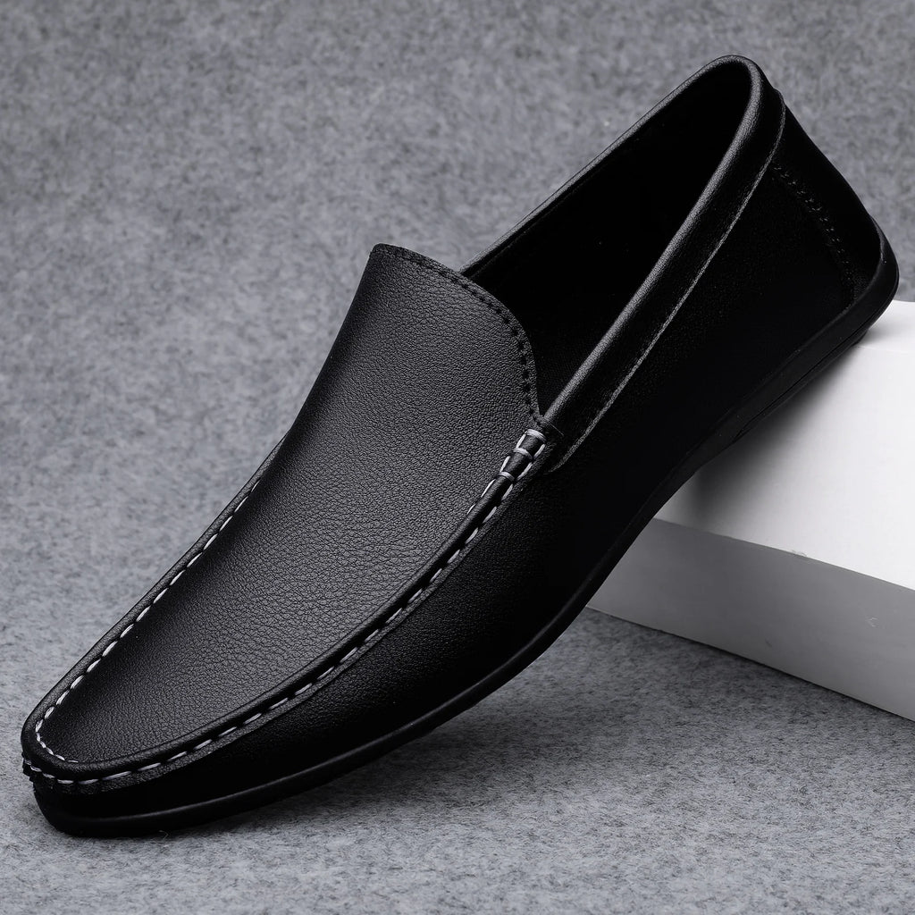Man Casual Shoes Leather Slip On Super Lightweight Male Shoes