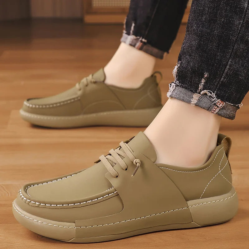 White Handmade Genuine Leather Casual Men Shoes