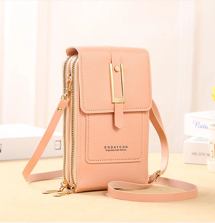 Soft Leather Wallets Hand Purses Crossbody Bags for Women