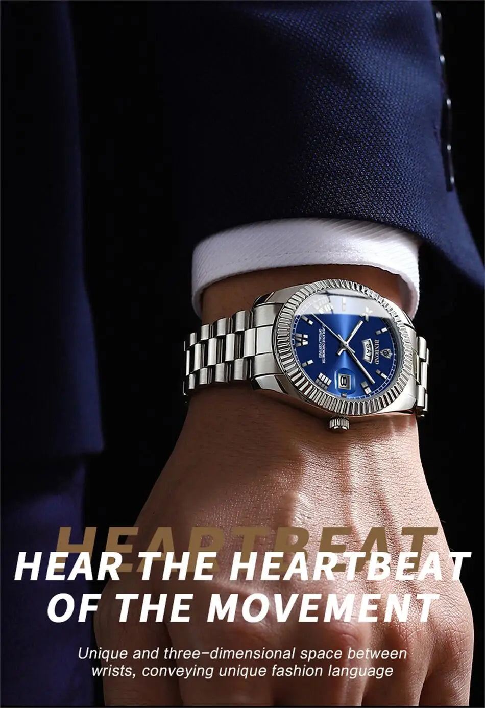 2025 New Men Business Watches Fashion Arabic Dial Steel Band Male's Luminous Waterproof Quartz Watch Set(Gift box regulator Box）