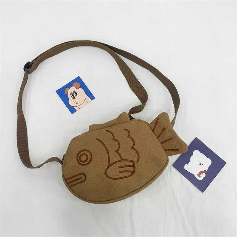 Fish Shape Canvas Messenger Bag