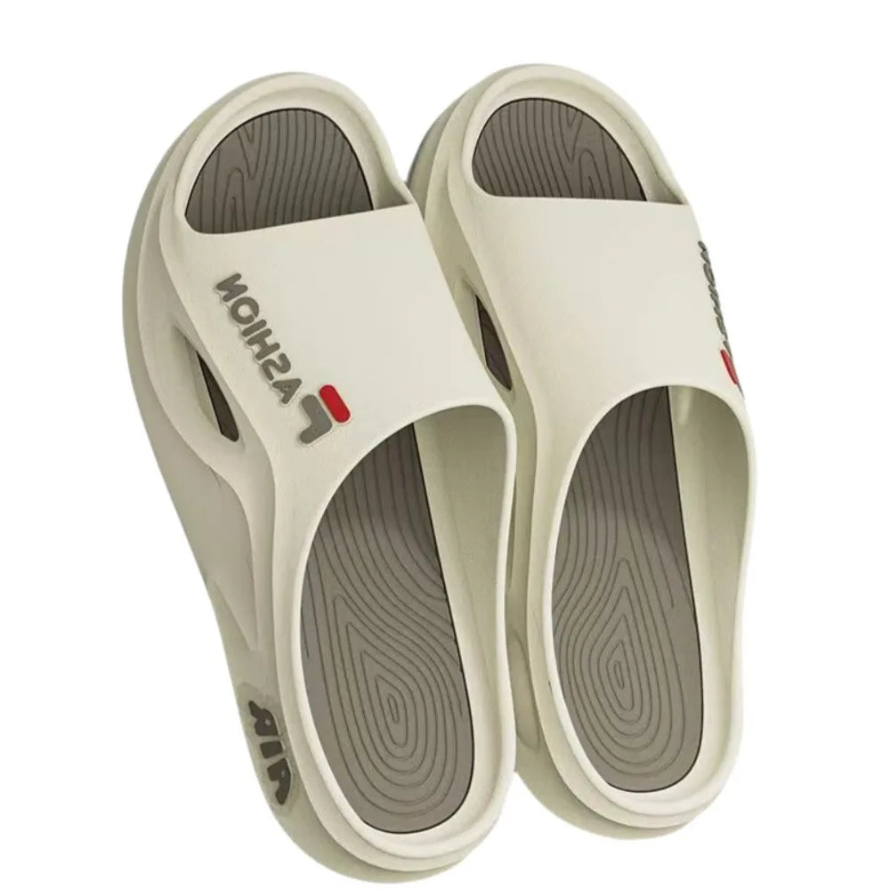 Men's sports slippers for summer, men's new style, trendy outdoor wear, beach fashion, thick soled indoor sandals