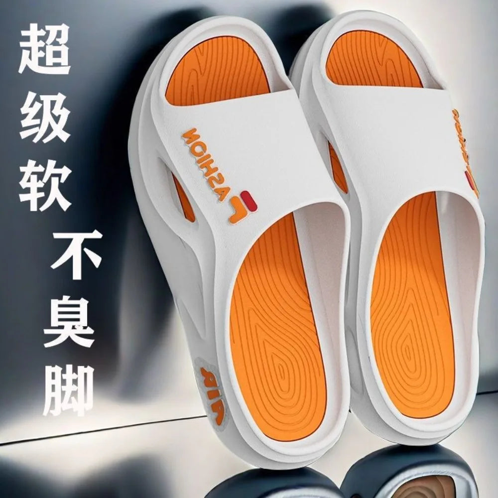 Men's sports slippers for summer, men's new style, trendy outdoor wear, beach fashion, thick soled indoor sandals