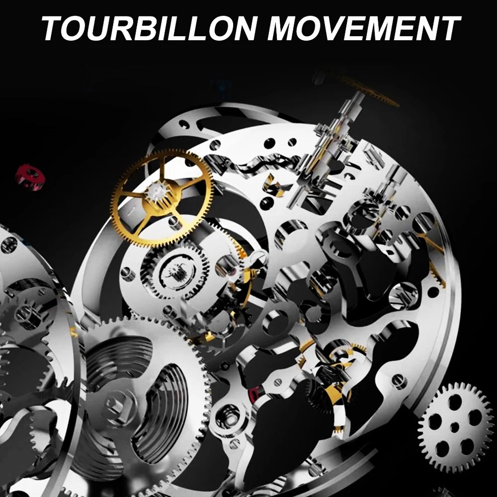 AESOP Flying Tourbillon Watch for Men Skeleton Automatic Tourbillon Movement Mechanical Wrist Watches Mens Fashion Sapphire New