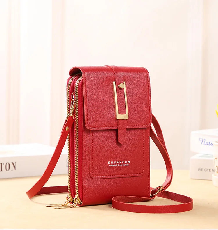 Soft Leather Wallets Hand Purses Crossbody Bags for Women