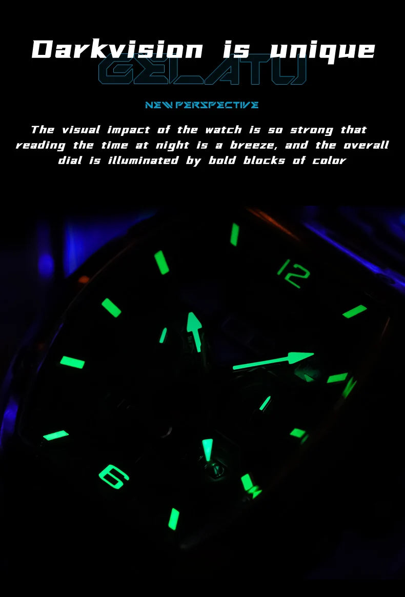 GELATU 6013 Luxury Men Hollow Automatic Mechanical Watch Waterproof Multi functional Original Men Watch Formal Watch Reloj