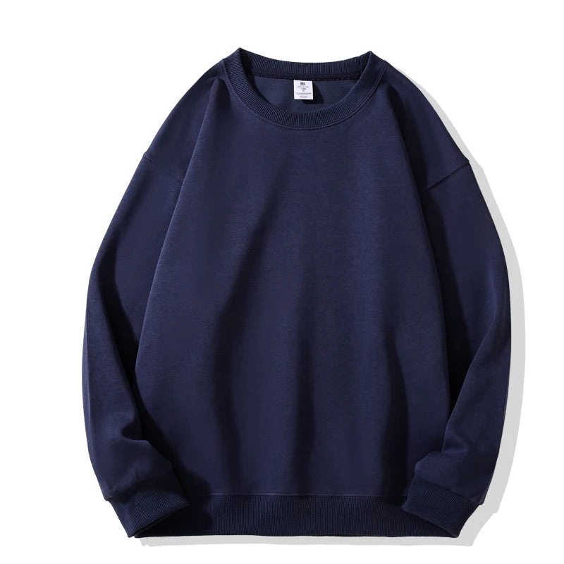 New Heavy Fabric Men/Women Simple Style Sweatshirts Fashion Soild Color O Neck Loose Hoodies Autumn Casual Pullover Tops