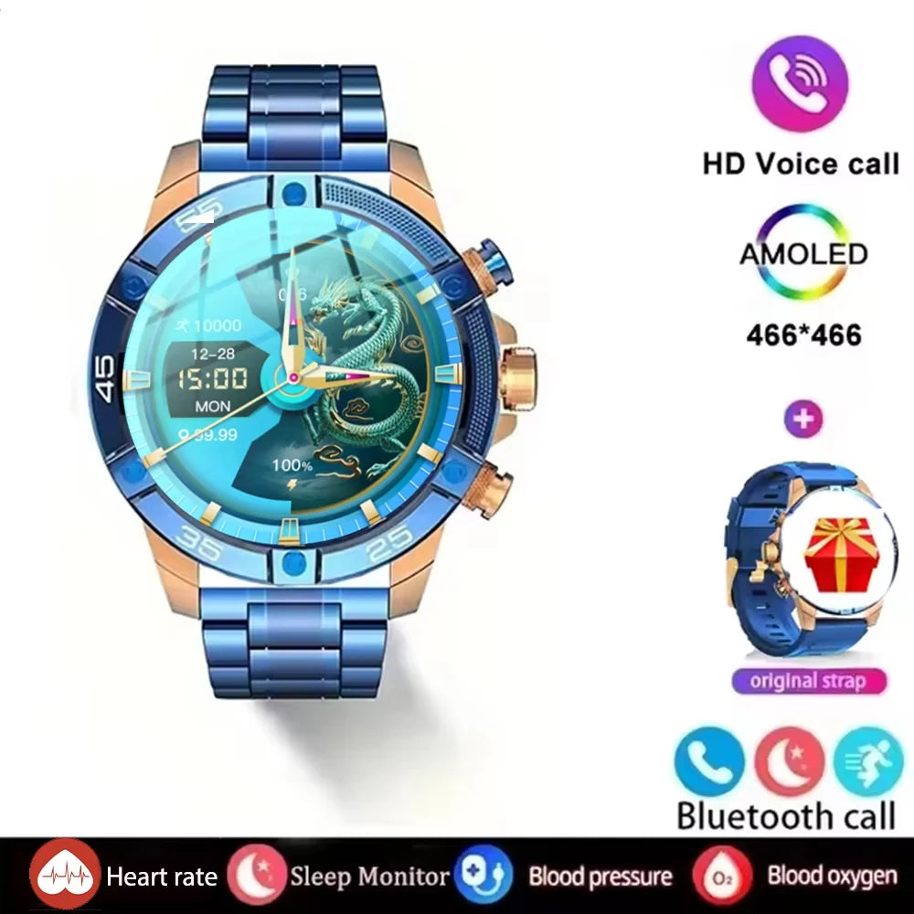 New Men Smart Watch Business AI Voice Assistant Durable Health Monitoring Waterproof Bluetooth Call For Android IOS Smartwatches